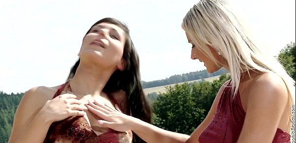  Pierced hotties Carie and Anetta lick each other on Sapphic Erotica